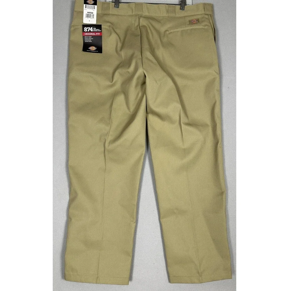 NEW Dickies 874 Original Fit Work Pants Mens 44X30 Khaki Tan Flat Front Chinos